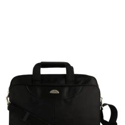Kara Black Solid Nylon Laptop Messenger Bag-picture-44