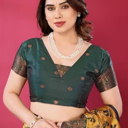 Snofi Creation Ethnic Motifs Zari Art Silk Banarasi Saree image 3