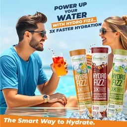 vitaminnica because your health matters Vitaminnica Hydro Fizz Effervescent Tablets | Sugar-Free & Refreshing- 20 Effervescent Tablets– Advanced Hydration Drink & Electrolyte Booster | Orange Flavour- Pack of 2 image 5