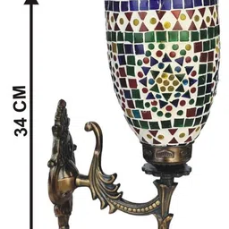 1ST TIME Multicoloured Printed Metal Traditional Rectangle Shaped Wall Lamp image 3