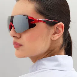 Reccy Unisex Shield Sunglasses with UV Protected Lens U-SG-502-U-SMK image 4