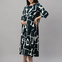 DZZO Print Maternity Fit & Flare Midi Dress image 2