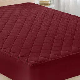 GADDA CO Waterproof Cotton Quilted Mattress Protector King Size Breathable Hypoallergenic Ultra Soft Fitted 78x72 inch King Bed Protector (King Size 78x72 inch | 6.5x5 ft, Maroon) image 2