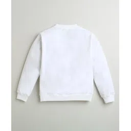 ZIP ZAP ZOOP Cotton Full Sleeves Butterfly Patch Detailed & Pearls Embellished Sweatshirt - White image 3