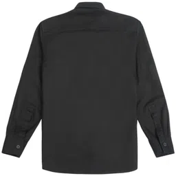 CAVIO Cotton Woven Full Sleeves Solid Shirt - Black image 3