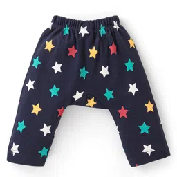 Babyhug Cotton Interlock Knit Full Length Diaper Pant Star Print Pack Of 3 - Multicolor image 3