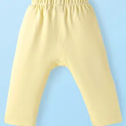 Babyhug Interlock Knit Full Length Diaper Leggings Animal Print Pack of 3 - Pink White & Yellow image 3