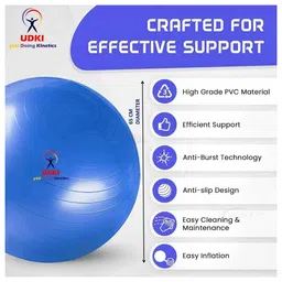 UDKI Gym Ball for Exercise Red 65 cm Diameter image 3