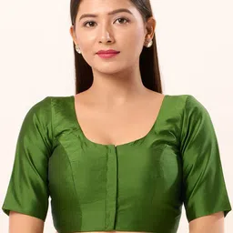 VAMAS - THE DESIGNER BLOUSES Women Round Neck Padded Saree Blouse-image-52