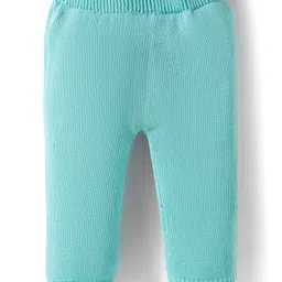 Babyhug Organic Cotton Knit Full Sleeves Sweater Set with Stripes & Yatch Design & Cap - Light Blue image 5