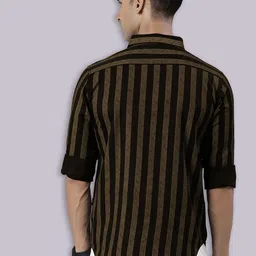 Joven Vertical Striped Spread Collar Pure Cotton Casual Shirt image 4