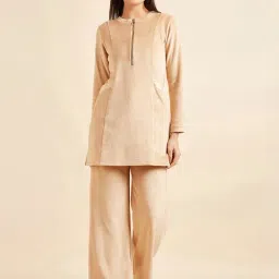 Sweet Dreams Beige Kurti Pyjama Set-picture-38