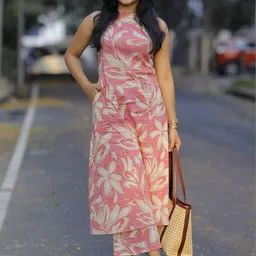 SZN Women Floral Printed Regular Kurta with Trousers-picture-16