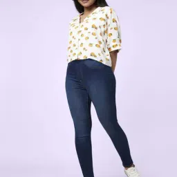 YU by Pantaloons Navy High Rise Jeggings image 4