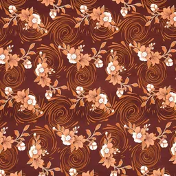 Aura Brown & Peach-Colored 8 Pieces Floral Printed 160 TC Diwan Set image 4