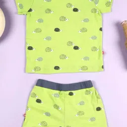 Nino Bambino Kids Green & Blue Cotton Printed T-Shirt Set-picture-14