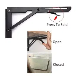 GENERIC Folding Brackets 304.8 mm (12 Inch) Mild Steel Black image 4