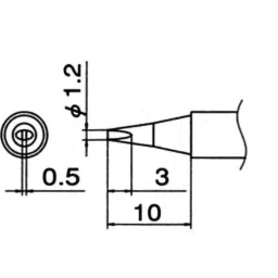 Hakko Soldering Tip T12 Lead Free Solder D Type, T12-D12 (10) (Set of 10) image 2