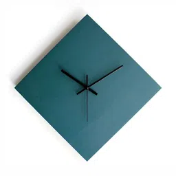 QEZNEF Blue & Black Abstract Printed Analogue Square Traditional Wooden Wall Clock-picture-49