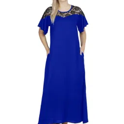 PATRORNA Royal Blue Lace Nighty-picture-12