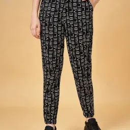 Ajile by Pantaloons Black Cotton Printed Sports Joggers-picture-13