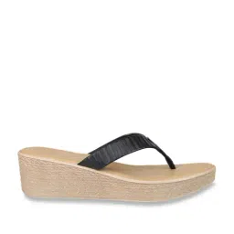 Design Crew Women's Black Thong Wedges-picture-18