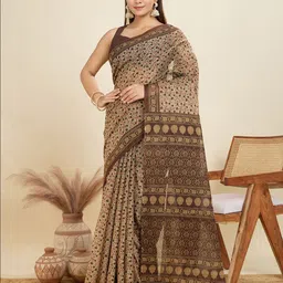 SHANVIKA Floral Pure Cotton Saree Without Blouse Piece image 1