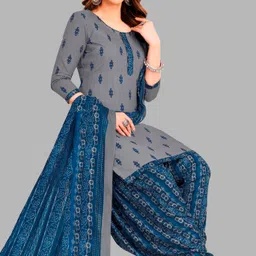 Simmu Ethnic Motifs Printed Pure Cotton Unstitched Dress Material-picture-58