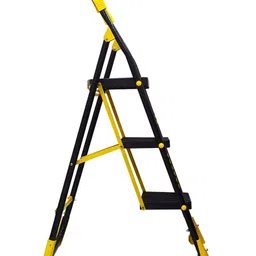 Homlix Yellow & Black Textured 3-Step Foldable Step Ladder image 5