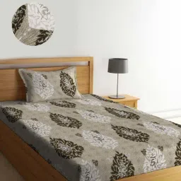 Klotthe Multicolor Cotton Blend 300 TC Single Elastic Bedsheet With 1 Pillow Cover-picture-35