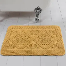 Saral Home KAKU Medallion Gold Cotton Antiskid Bath Mat-picture-25