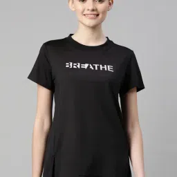 Enamor Black Graphic Print Sports T-Shirt-image-99