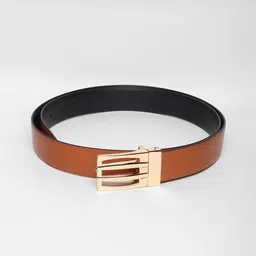 WINSOME DEAL Men Push Pin Closure Textured Formal Belt image 2