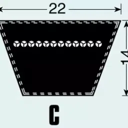Fenner C195 Poly F Plus PB Classical Belt (Length 195 inch, Width 22 mm) image 2