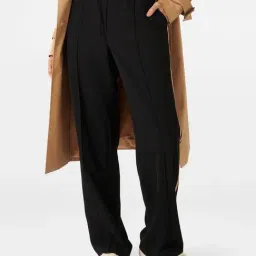 Forever New Black Striped Regular Fit High Rise Pants-picture-23