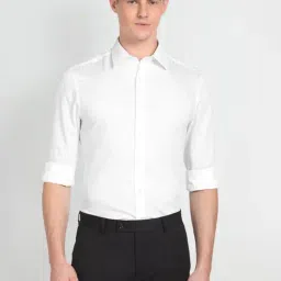 Arrow White Cotton Regular Fit Printed Shirt-image-47
