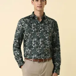 Allen Solly Green Cotton Slim Fit Printed Shirt-picture-30