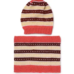 Magic Needles Men Red & Beige Beanie with Neck Warmer image 2