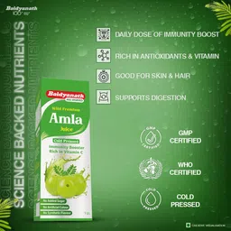 Baidyanath Amla Juice|Pitta-Balancing, Immune-Boosting Juice For Cough, Cold & Seasonal Illnesses|Antioxidant & Vitamin C Rich|Cold-Pressed|Supports Weight Management|1000 Ml image 4