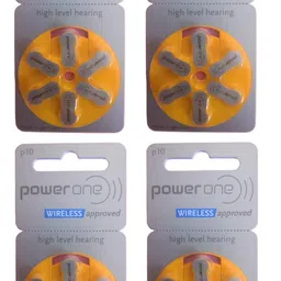 Power One P10 Hearing Aid Battery (6X4 Pack) 24 Nos image 1