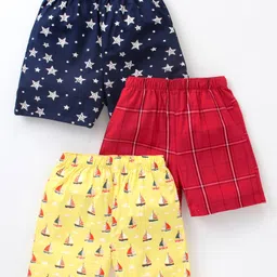 Babyhug Cotton Woven Star Printed & Checks Boxers Pack Of 3 - Multicolour-picture-24
