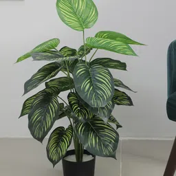 Arick Decor 2.6Ft Artificial Tabooj Plants with Basic Black Pot | 24 Leaves Natural Looking Indoor Plant-image-13