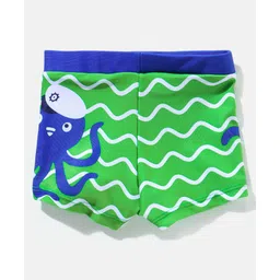Babyhug Swimming Trunk Octopus Print - Blue & Green image 2