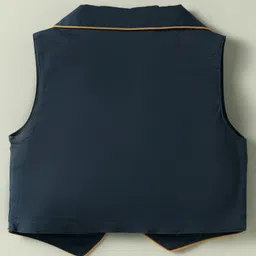 ToffyHouse Cotton Knit Half Sleeves Printed 3 Piece Party Suit With Bow - White & Golden image 3