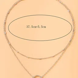 YU FASHIONS Stainless Steel Silver Plated Anti Tarnish 2 Layered Necklace - 10 g image 3
