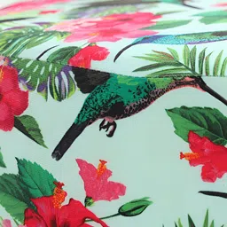 NACIA Green & Pink Floral Printed Ottoman Pouffes Stool image 4