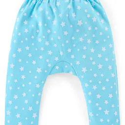 Babyhug Interlock Cotton Knit Full Length Diaper Pants Space Print Pack of 3 - Orange White & Blue image 5