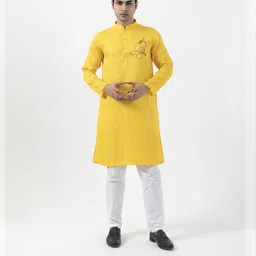 PulseIQ Men Yellow Kurtas image 3
