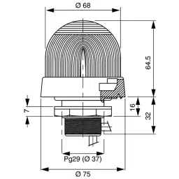 Werma Beacon EM 801 Series Green Steady 230 V AC Panel Mount LED Bulb IP65, 801.200.68 image 2