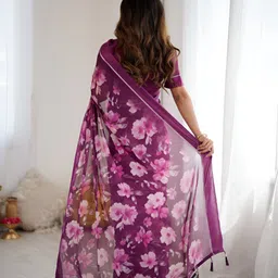 HMP Fashion Floral Printed Saree image 3